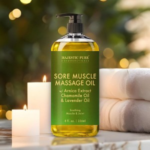Majestic Pure Sore Muscle Massage Oil with Arnica, Lavender and Chamomile Oils - 8 Fl Oz - 1 of 4