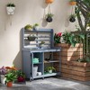 Aghana Digitals Country Farmhouse Wooden Potting Bench with Aluminum Top, Gray - Weatherproof - 2 of 4