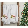 American Soft Linen Christmas Towels Bathroom Set, 2 Packed Embroidered Decorative 100% Cotton Hand Towels, Dish Towels for Decor Xmas - 4 of 4