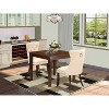 HomeStock 3-Pc Mahogany Finish Square Solid Wood Top Dining Table Set - 2 of 4
