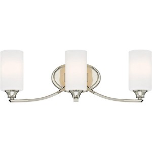 Minka Lavery Modern Wall Light Polished Nickel Hardwired 24 1/4" 3-Light Fixture Etched Opal Glass for Bathroom Vanity Living Room - 1 of 2