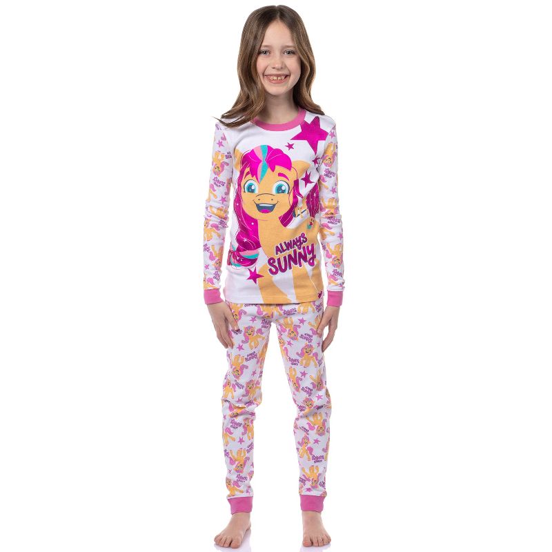 My Little Pony: A New Generation Girls' Sunny Starscout Sleep Pajama Set White, 2 of 7