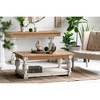 47" Fir Wood, MDF & Magnesia Rectangular Coffee Table with Bottom Shelf for Living Room and French Country Interiors - 4 of 4