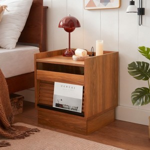 KTMBDW Mid Century Modern Nightstand with 2 Drawers, Bedside Tables with Open Storage, End Table for Bedroom, Living Room - 1 of 4