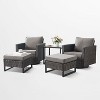 POCASSY Patio Wicker Rattan Swivel Rocking Glider Chair Set of 2 with Ottoman and Side Table, 5 Piece All Weather Brown Wicker Patio Furniture Set - 2 of 4