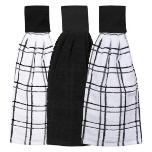 John Ritzenthaler Co. Ritz 3-Pack Solid and Multi Check Tie Towel Set - 1 of 4