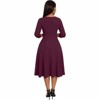 Clotth Women's Midi Dress - 3/4 Sleeve V Neck, A-Line Fit and Flare, Cocktail Wedding Guest Work Dress with Pockets - 4 of 4