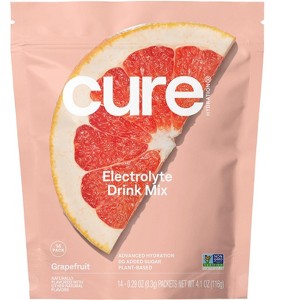 Cure Hydration Hydrating Electrolyte Mix, Grapefruit, 14 Packets, 0.29 oz (8.3 g) Each - 1 of 3