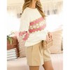Women's Checkerboard Pattern Sweater - Vine & Love - 2 of 4