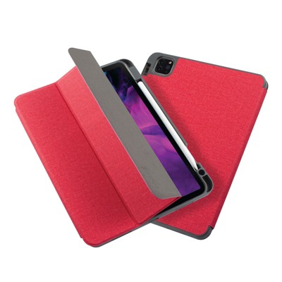Insten - Soft TPU Tablet Case For iPad Pro 11" 2020, Multifold Stand, Magnetic Cover Auto Sleep/Wake, Pencil Charging, Red