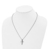 Black Bow Jewelry Stainless Steel Small Beveled Cross Necklace, 20 Inch - 3 of 4