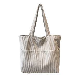 Alilang Womens Corduroy Tote Bag Large Capacity Shoulder Bag with