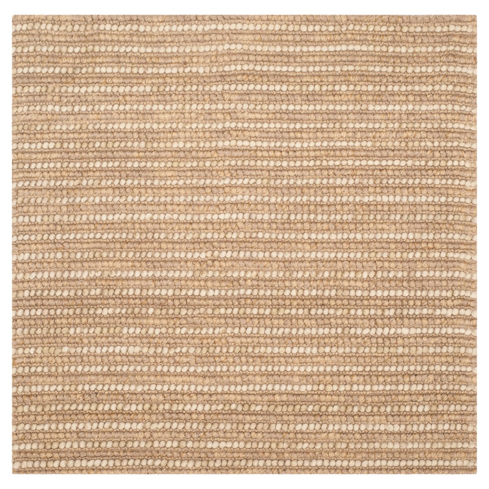 Beige Stripe Woven Square Accent Rug - (4'x4') - Safavieh