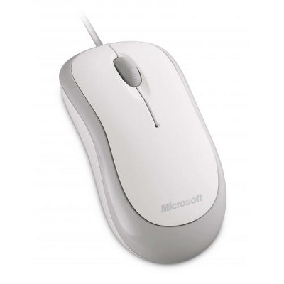 Microsoft Basic Optical Mouse - Optical Technology - Scroll Wheel - Ambidextrous Design - Customizable Buttons - Ergonomic Design - White