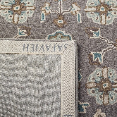 Handmade Gray Wool Tufted Floral Area Rug 2' x 3'