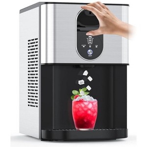 Countertop Nugget Ice Maker, 44lbs/24H Chewable Pellet Ice Machine with Dispenser, Self-Cleaning Pebble Ice Maker for Home/Office/Parties, Silver - 1 of 4
