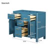 NicBex Bathroom Vanity without Sink/with Sink,Bathroom Sink Vanity with 4 Drawers and 2 Cabinets,36 inch Bathroom Sink Cabinet for Bathroom,Green/Blue - 3 of 4