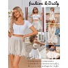 Women's Pleated Skater Skirt - High Waist Flared Mini with Ruffles for Casual Wear A-white A-white Medium - 3 of 4
