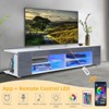 Hommpa TV Stand for TVs Up to 65" with Open Glass Shelves Remote LED Light - 3 of 4