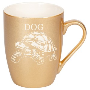 100 North Souls Like 10 Ounce Vegas Gold Metallic Finish, Comfortably Fits Your Hands, New Bone China Coffee Tea Cup Mug, Dog - 1 of 1