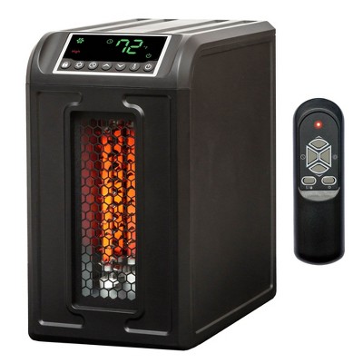 Lifesmart 3 Element 1500W Portable Electric Infrared Quartz Indoor Medium Room Space Heater with Remote Control for a Warm Comfortable Room, Black