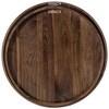 KINWELL Round Black Walnut Wood Serving Tray Ottoman Tray with Handles - 3 of 4