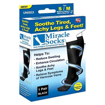 As Seen on TV® Miracle Socks Anti-Fatigue Compression Socks - Black