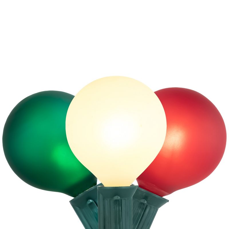 Northlight 10-Count Frosted Red, White and Green G50 Globe Patio Lights, 9ft Green Wire, 1 of 10