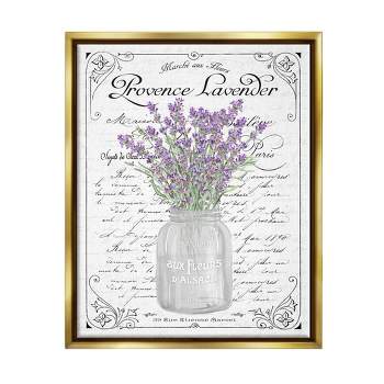 Stupell Industries Lavender Sprigs Bouquet Framed Floater Canvas Wall Art