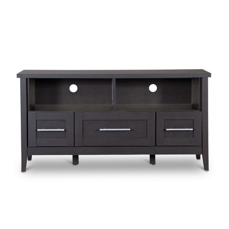 Espresso Finished 3 Drawers TV Stand for TVs up to 47&#34; Dark Brown - Baxton Studio, 6 of 7