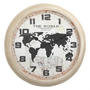 Yosemite Home Rustic World Map, 37" D Wall Clock - 1 of 4