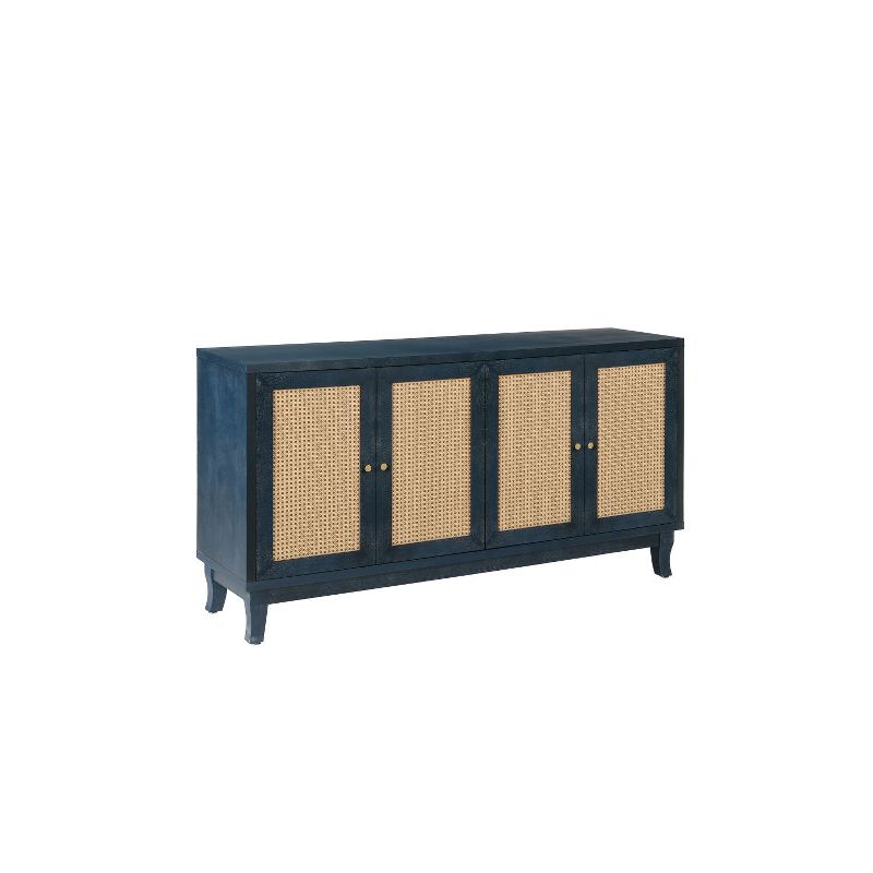 Jamie 59.8" W 4 Rattan Doors Multi-functional Storage Antique Accent  Cabinets with 2 Adjustable Inner Shelf And Pine Legs-Maison Boucle, 5 of 9