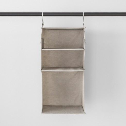 3 Shelf Hanging Fabric Storage Organizer Light Gray   Made By 
