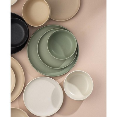 Beige 30oz Stoneware Pasta and Salad Bowls Set of 4