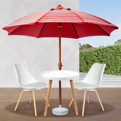 White Flower Concrete Outdoor Umbrella Stand Base