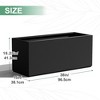 TUYOHW Metal Planter Box, Rectangular Planter Box with Drainage Holes, Large Planters with Removable Shelf for Outdoor Plants, Black - 2 of 4