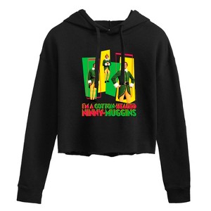 Women's - ELF - Christmas Cotton Headed Ninny Muggins Cropped Graphic Hoodie - 1 of 3