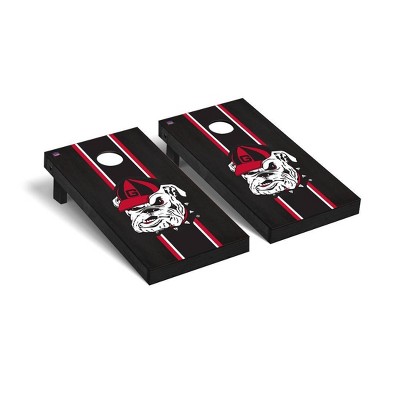 NCAA Georgia Bulldogs Premium Cornhole Board Onyx Stained Stripe Version 3