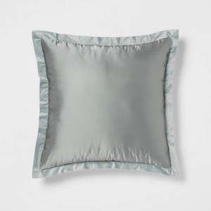 24"x24" Luxe Euro Sateen with Velvet Trim Decorative Pillow - Threshold™ - 1 of 4