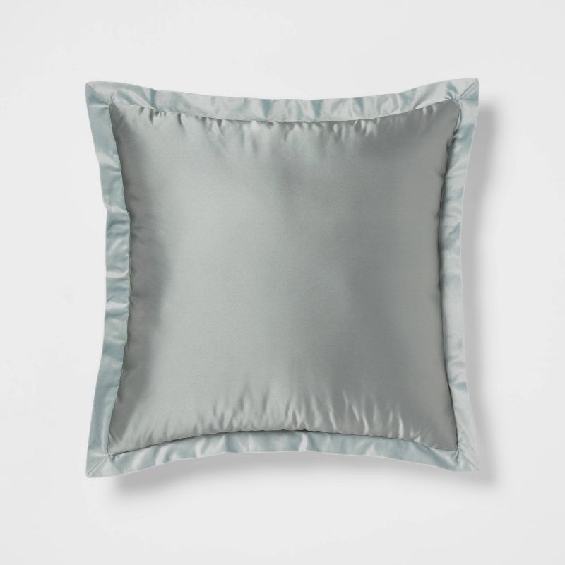 24"x24" Luxe Euro Sateen with Velvet Trim Decorative Pillow - Threshold™, 1 of 6
