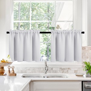 Deconovo Linen Sheer Curtains - Light Filtering Rod Pocket Drapes, 2 Panels - 1 of 4