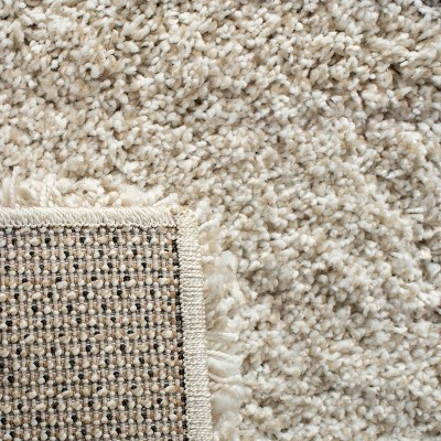 Ivory and Grey Diamond Shag 5' x 7' Area Rug