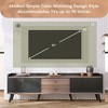 63'' Mid Century TV Stand with 2 Cabinets & Open Compartments, Entertainment Center for TVs up to 70'', Television Console for Home Theatre - 4 of 4