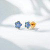 Blue Flowers Tiny Stud Earrings - 3 of 3