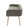 Emilio Fall Modern 55.25 Wide Upholstered Low Back Bench with Sturdy Golden Metal Tapered Leg Deal of the day| ART OF LIVING DESIGNS - 4 of 4