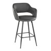 26" Contemporary Fixed-Height Counter Stool with Metal Legs, Armrests, and Square Footrest, Set of 2 - 2 of 4