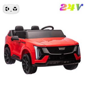 24V 2-Seater Kids Ride-on Car with Remote Control, Licensed Cadillac Battery Powered Ride On Truck for Toddlers, 4 Wheel Toys with Music, Lights - 1 of 4
