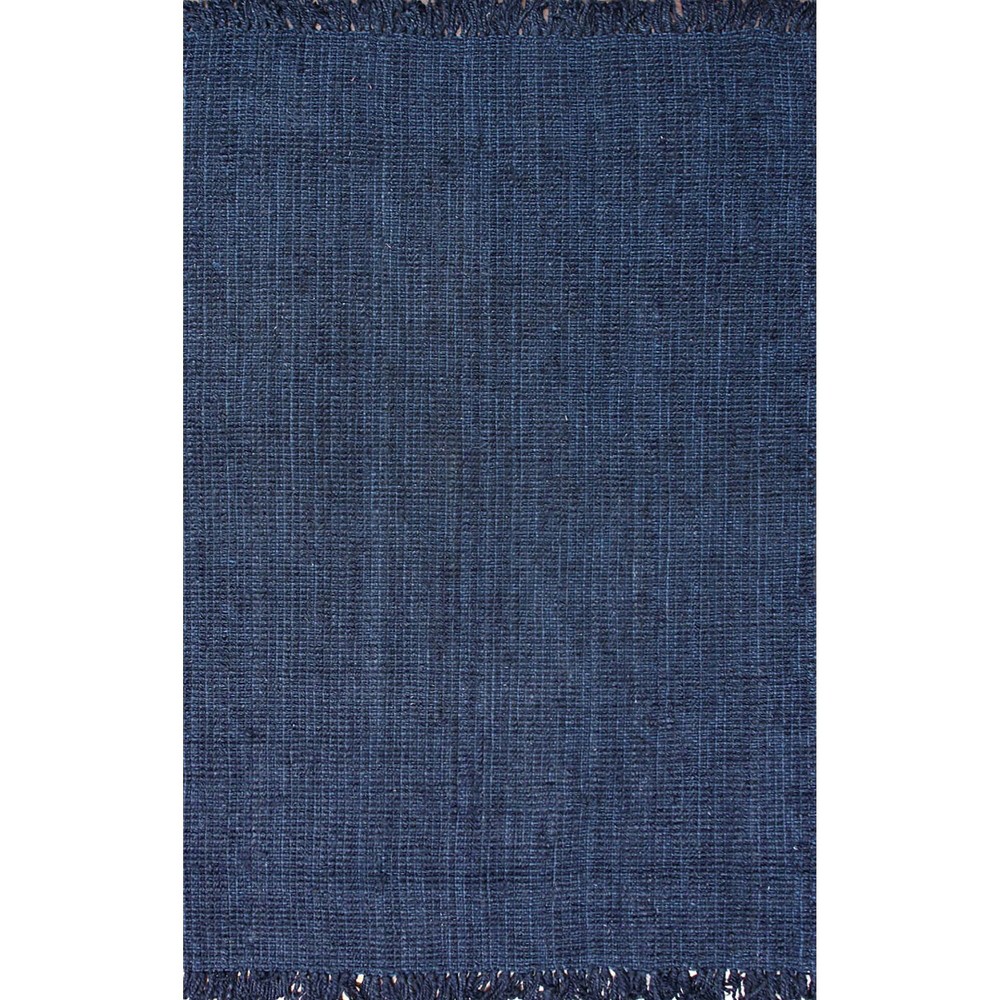 4'x6' Hand Woven Chunky Loop Jute Area Rug Navy Blue - nuLOOM