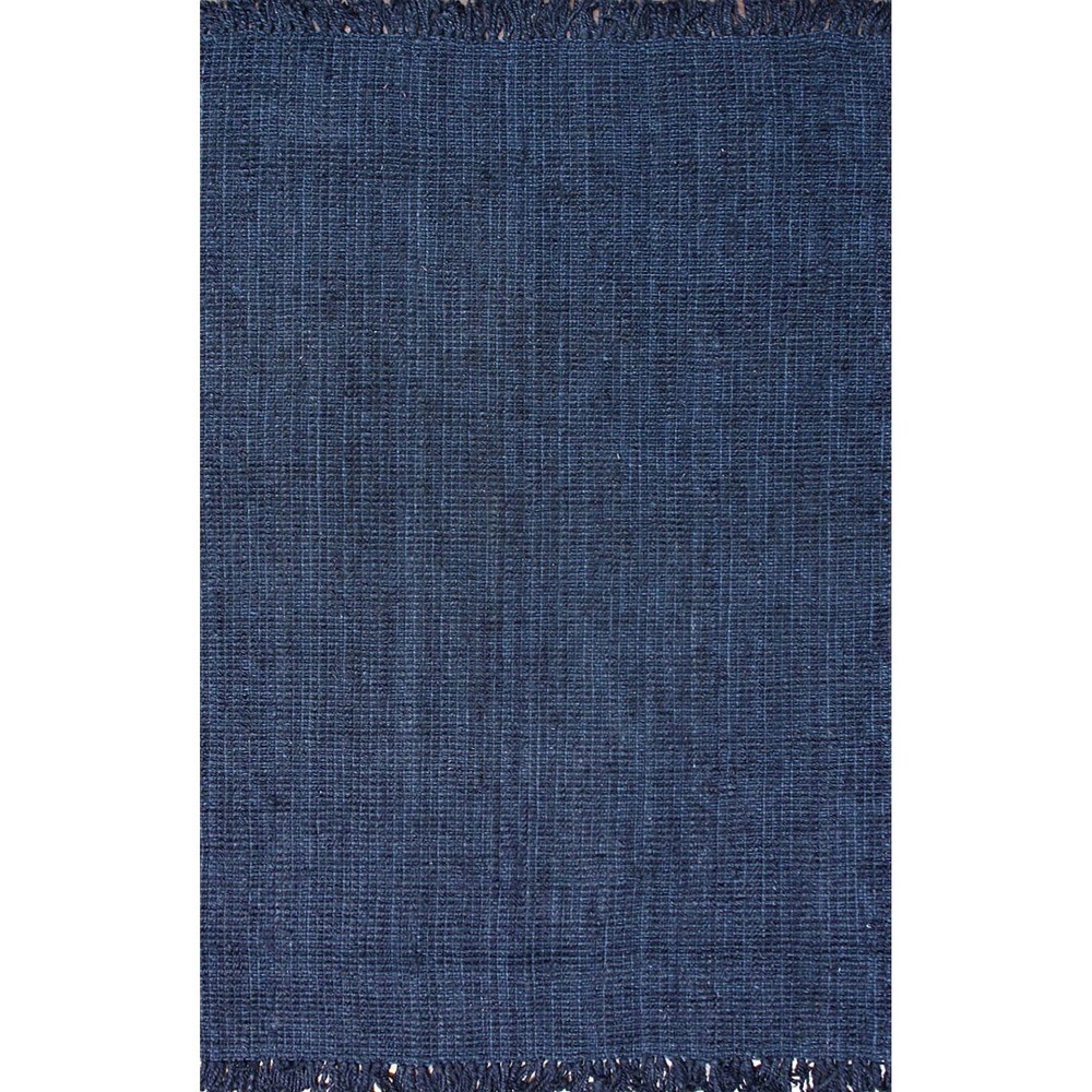 5'x7'6in Hand Woven Chunky Loop Jute Area Rug Navy Blue - nuLOOM