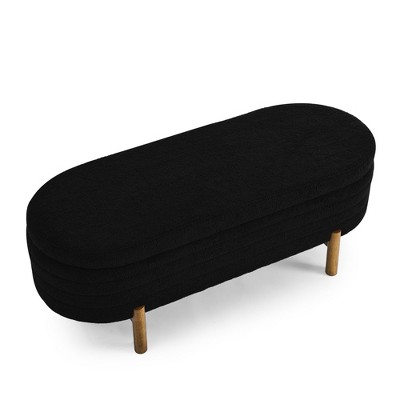 NicBex Modern 46" Storage Bench Oval Accent Stools with Wood Leg for Bedroom and Entryway
